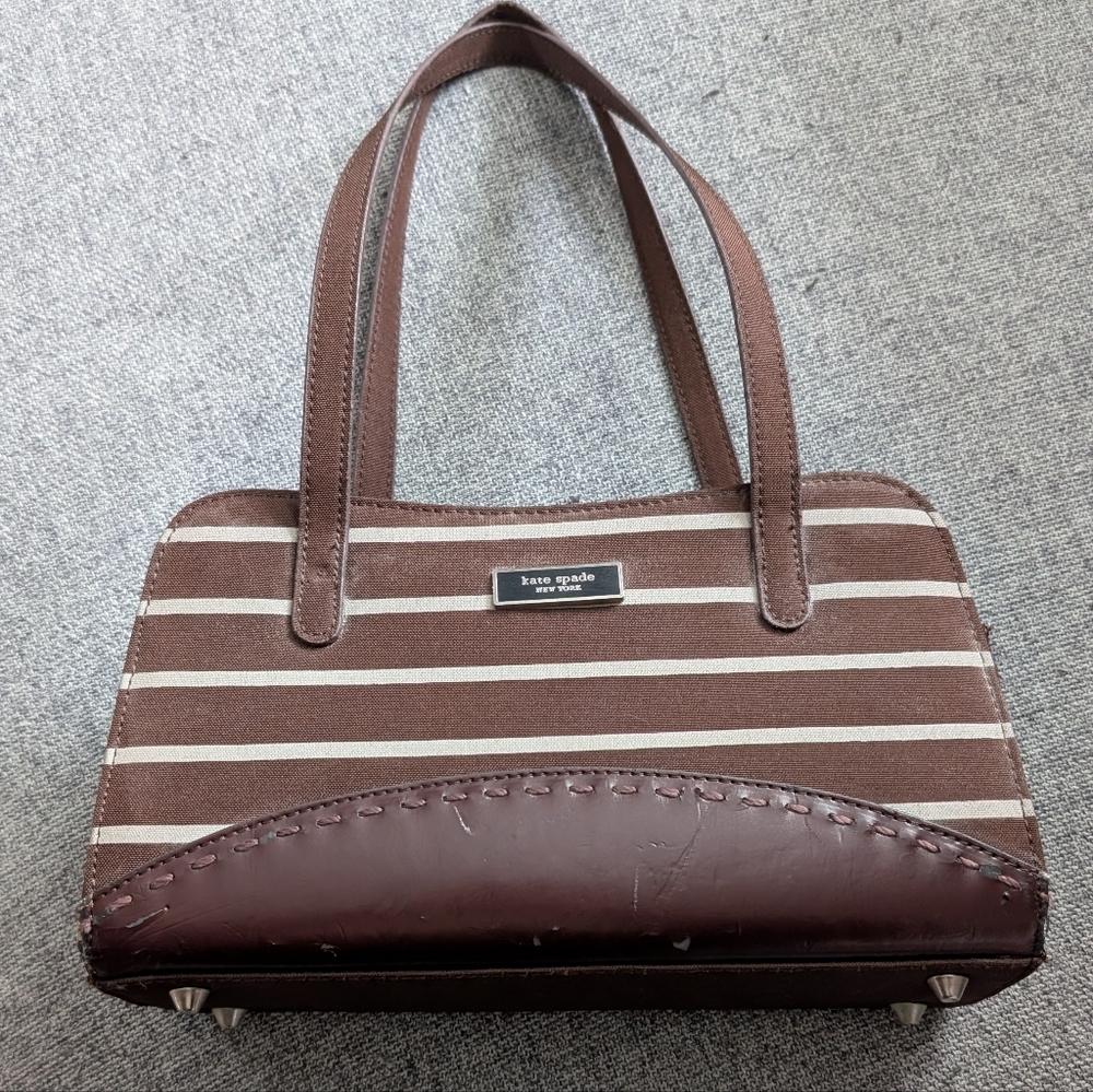 Kate Spade Brown Striped Shoulder Bag